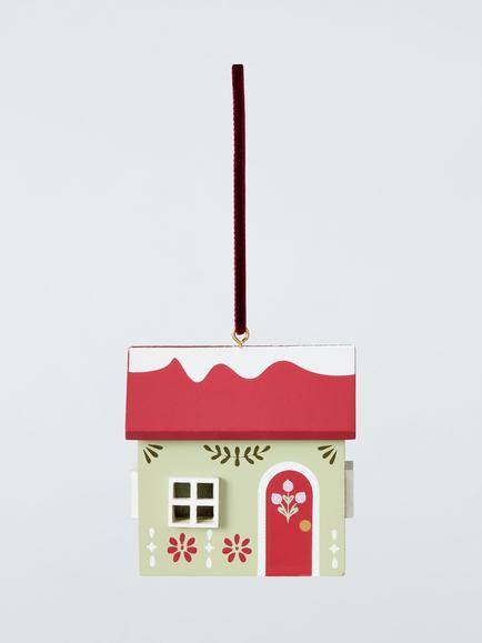 John Lewis The Cherisher Wooden House Tree Decoration, Green, Green