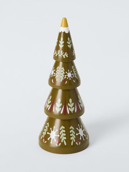 John Lewis The Cherisher Wooden Tree Decoration, Green, Green