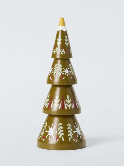 John Lewis The Cherisher Wooden Tree Decoration, Green - view 2, Green