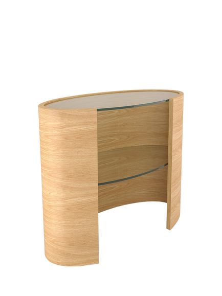 Tom Schneider Ellipse Console Table, Oak, Oak