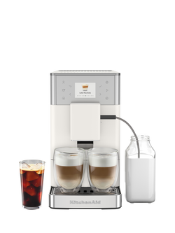 KitchenAid KA KF3 5KES8453BPL Cold Espresso Automatic Bean to Cup Coffee Machine, Porcelain White, Porcelain White