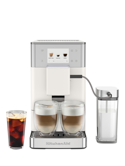 KitchenAid KA KF4 5KES8454BPL Cold Espresso Automatic Bean to Cup Coffee Machine, Porcelain White, Porcelain White