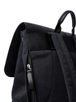 Sandqvist Leather Lid 14" Backpack, 25L, Black - view 2, Black