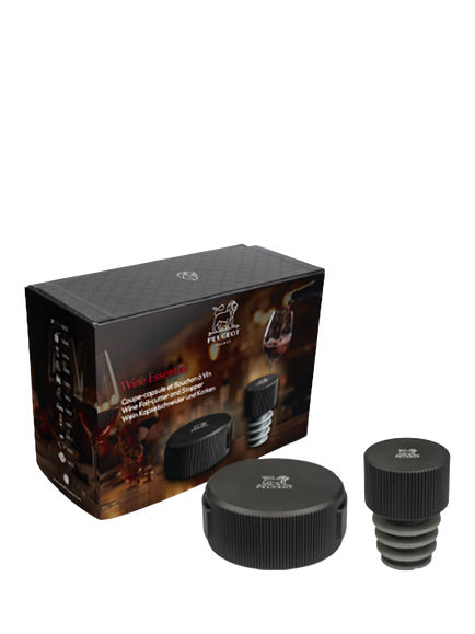 Peugeot Foil Cutter and Wine Stopper Set, Black