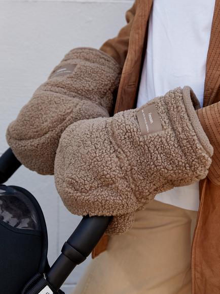 Finnsøn Astrid Stroller Mittens, Mocha - view 2, Mocha