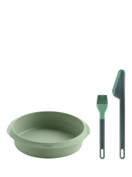 Lékué Air Fryer Silicone Essential Set, 3 Piece, Green, Green