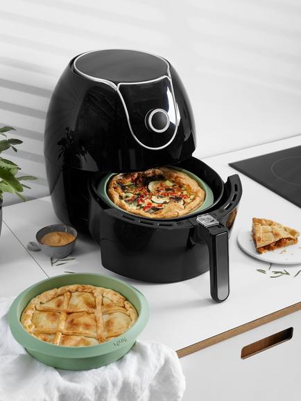 Lékué Air Fryer Silicone Essential Set, 3 Piece, Green - view 2, Green