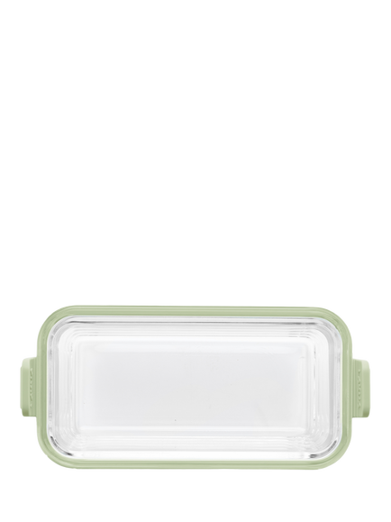 Lékué Air Fryer Rectangular Glass Dish, Set of 2, Clear/Green - view 2, Transparent