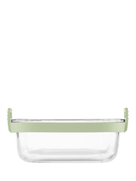 Lékué Air Fryer Square Glass Dish, Clear/Green - view 2, Transparent