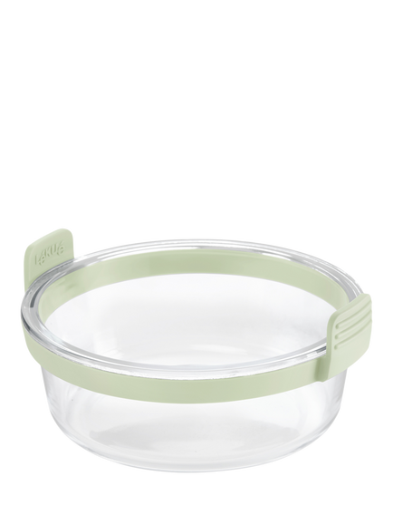 Lékué Air Fryer Round Glass Dish, Clear/Green, Transparent