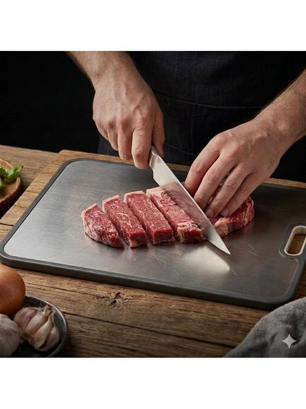 AnySharp Titanium Dual Sided Chopping Board - view 2, Silver
