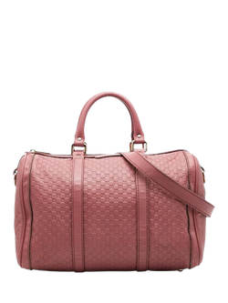 Pre-loved GUCCI Micro Guccissima Leather 2-Way Boston Bag, Pink, Pink