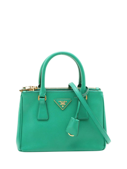Pre-loved Prada Small Saffiano Galleria 2-Way Bag, Green, Green