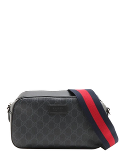 Pre-loved GUCCI GG Supreme PVC Shoulder Bag, Black, Black
