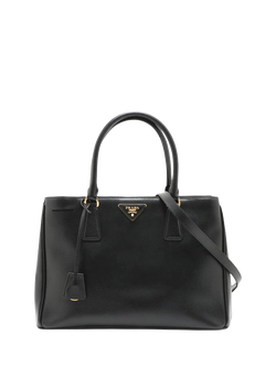 Pre-loved Prada Saffiano Galleria 2-Way Bag, Black, Black