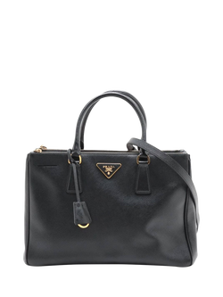 Pre-loved Prada Saffiano Galleria 2-Way Bag, Black, Black