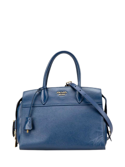 Pre-loved Prada Saffiano Esplanade 2-Way Bag, Blue, Blue