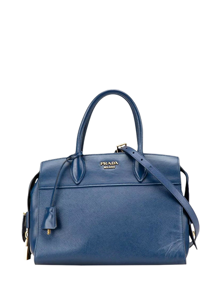 Pre-loved Prada Saffiano Esplanade 2-Way Bag, Blue, Blue