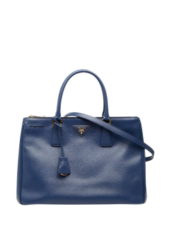 Pre-loved Prada Saffiano Leather Galleria 2-Way Shoulder Bag, Blue, Blue