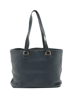 Pre-loved Prada Vitello Daino Tote Bag, Navy - view 2, Navy