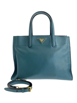 Pre-loved Prada Saffiano Leather 2-Way Bag, Green, Green