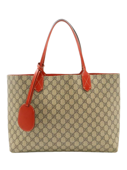 Pre-loved GUCCI GG Supreme Canvas Tote Bag, Brown, Brown