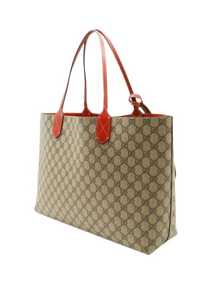 Pre-loved GUCCI GG Supreme Canvas Tote Bag, Brown - view 2, Brown
