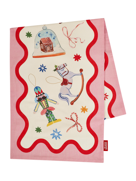 Eleanor Bowmer Dear Santa Cotton Table Runner, 250cm - view 2, Multi