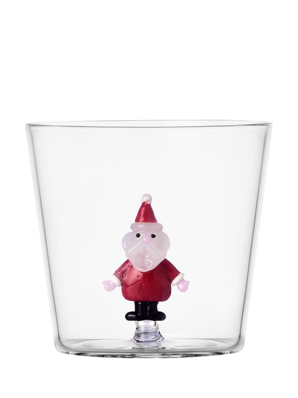 Ichendorf Milano Christmas Tales Santa Glass Tumbler, 300ml, Clear/Red, Red