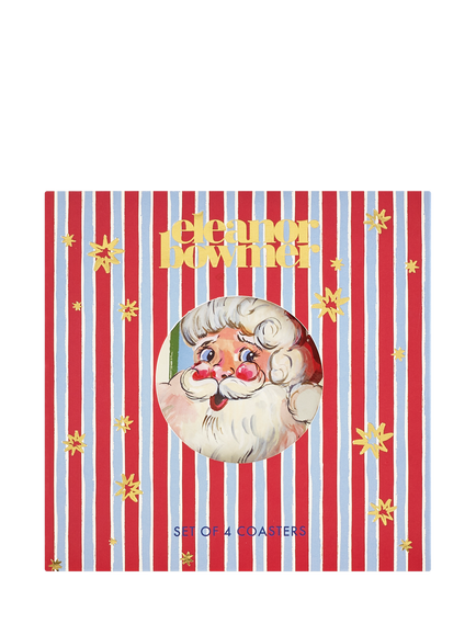 Eleanor Bowmer Dear Santa Cork-Backed Coasters, Set of 4, Multi - view 2, Multi