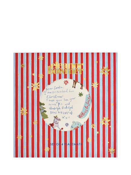 Eleanor Bowmer Dear Santa Cork-Backed Placemats, Set of 4 - view 2, Multi