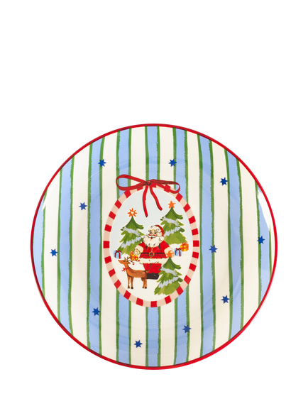 Eleanor Bowmer Dear Santa Stoneware Cake Plate, Set of 4, 19.5cm - view 2, Multi