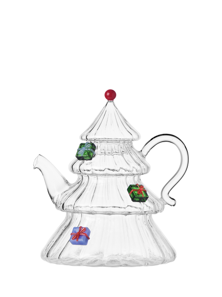 Ichendorf Milano Christmas Tales Tree Glass Teapot, 1.5L, Clear, Clear