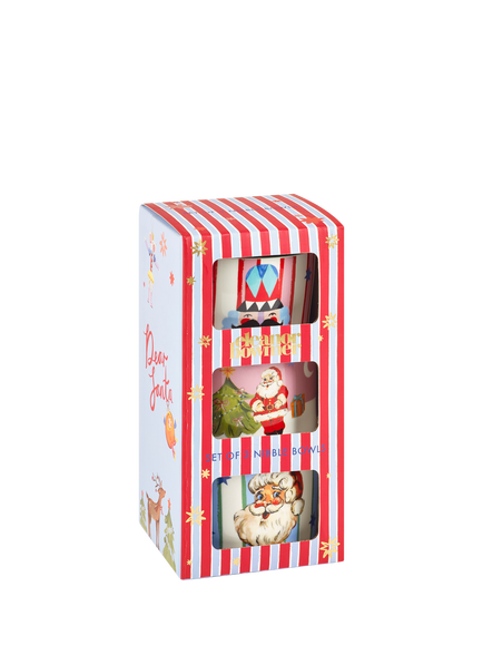 Eleanor Bowmer Dear Santa Stoneware Nibble Bowls, Set of 3, 10.5cm - view 2, Multi