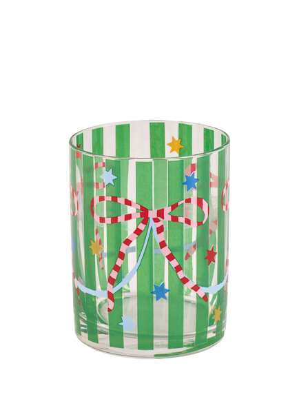 Eleanor Bowmer Christmas Striped Glass Tumblers, Set of 4, 406ml - view 2, Multi