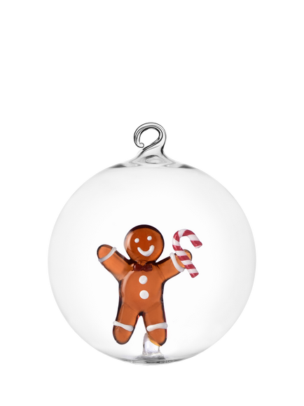 Ichendorf Milano Sweet & Candy Gingerbread Glass Bauble, Brown, Brown