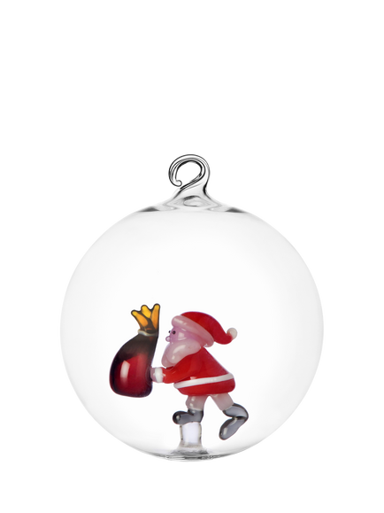 Ichendorf Milano Christmas Tales Santa Glass Bauble, Red, Red