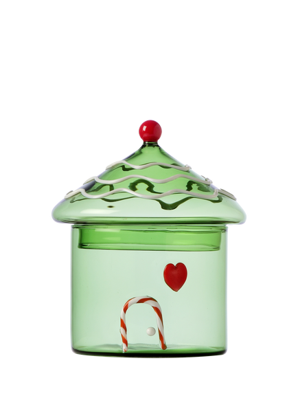 Ichendorf Milano Sweet & Candy Glass Box House, Green/Red, Green / Red