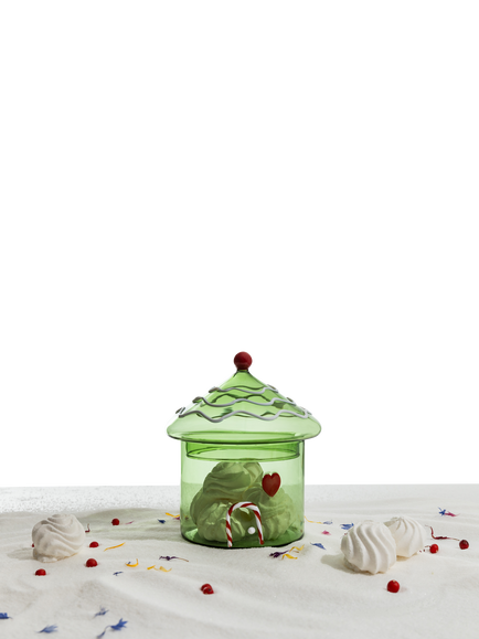 Ichendorf Milano Sweet & Candy Glass Box House, Green/Red - view 2, Green / Red