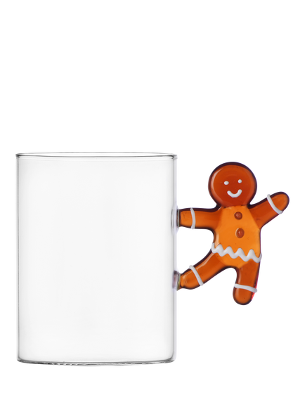Ichendorf Milano Sweet & Candy Gingerbread Glass Mug, 500ml, Brown, Brown