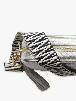Apatchy London Tassel Leather Crossbody Bag, Silver - view 2, Silver
