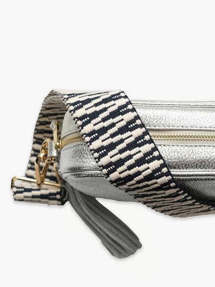 Apatchy London Tassel Leather Crossbody Bag, Silver - view 2, Silver