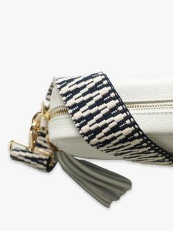 Apatchy London Tassel Leather ZigZag Strap Crossbody Bag, White - view 2, White