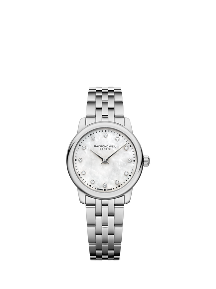 Raymond Weil Toccata Women's Mother of Pearl Bracelet Strap Watch, White/Silver, White/Silver