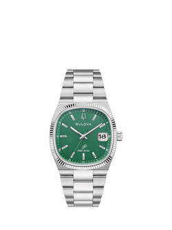 Bulova 96B439 Men's Super Seville Square Bracelet Strap Watch, Green, Green