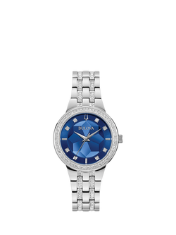 Bulova 96L276 Women's Crystal Collection Bracelet Strap Watch, Blue, Blue