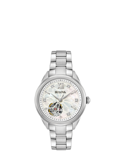 Bulova 96P181 Women's Classic Collection Automatic Bracelet Strap Watch, Mother Of Pearl, Mother Of Pearl