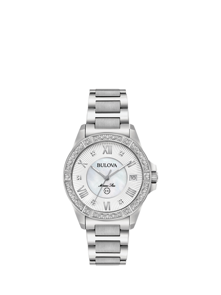 Bulova 96R232 Women's Marine Star Bracelet Strap Watch, Mother-of-pearl, Mother-of-pearl