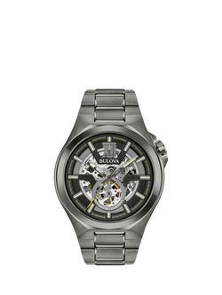 Bulova 98A179 Men's Classic Automatic Bracelet Strap Watch, Black, Black