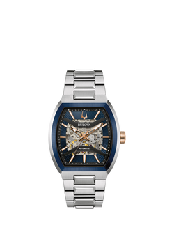 Bulova 98A319 Men's Maquina Automatic Bracelet Strap Watch, Blue, Blue